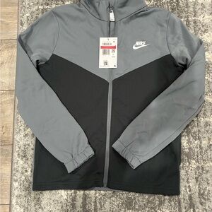 Nike Kids Gray and Black Zip-Up Jacket